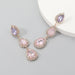 Wholesale glass diamond drop-shaped multilayer alloy earrings JDC-ES-JL039 Earrings JoyasDeChina pink Wholesale Jewelry JoyasDeChina Joyas De China