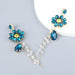 Wholesale glass diamond flower Tassel Earrings JDC-ES-JL536 Earrings JoyasDeChina blue Wholesale Jewelry JoyasDeChina Joyas De China