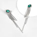 Wholesale glass drill alloy rhinestone tassel earrings JDC-ES-JL850 Earrings 氿乐 green Wholesale Jewelry JoyasDeChina Joyas De China