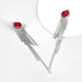 Wholesale glass drill alloy rhinestone tassel earrings JDC-ES-JL850 Earrings 氿乐 red Wholesale Jewelry JoyasDeChina Joyas De China