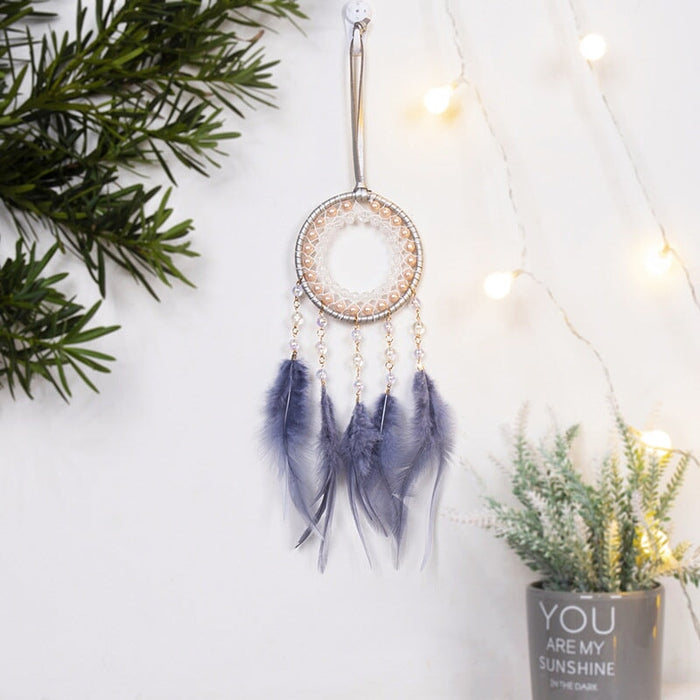 Wholesale Glass Feather Woven DreamCatcher Car Ornament JDC-DC-MGu001 Dreamcatcher 梦罟 Wholesale Jewelry JoyasDeChina Joyas De China