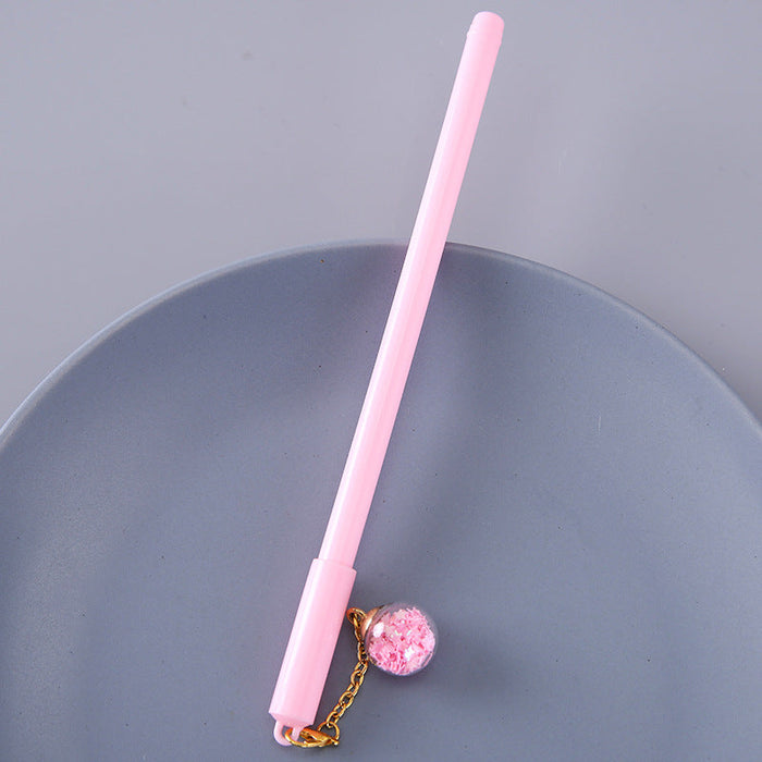 Wholesale Glass Pendant Plastic Ballpoint Pen JDC-BP-GSWL010 Ballpoint pen JoyasDeChina pink 0.5mm Wholesale Jewelry JoyasDeChina Joyas De China