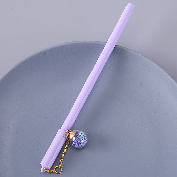 Wholesale Glass Pendant Plastic Ballpoint Pen JDC-BP-GSWL010 Ballpoint pen JoyasDeChina purple 0.5mm Wholesale Jewelry JoyasDeChina Joyas De China