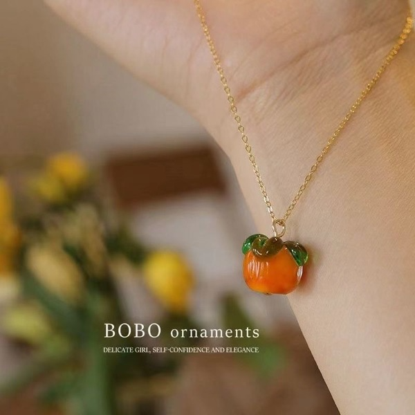 Bulk Jewelry Wholesale glass persimmon necklaces JDC-NE-bq002 Wholesale factory from China YIWU China