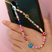 Bulk Jewelry Wholesale glass rice beads seven rainbow beaded phone lanyards JDC-PL-YXZ005 Wholesale factory from China YIWU China