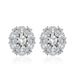 Wholesale glitter diamond flower plated silver stud earrings JDC-ES-BZ017 Earrings 标志 White Wholesale Jewelry JoyasDeChina Joyas De China