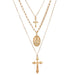 Bulk Jewelry Wholesale gold alloy 3-layer cross necklace JDC-NE-A328 Wholesale factory from China YIWU China