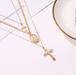 Bulk Jewelry Wholesale gold alloy 3-layer cross necklace JDC-NE-A328 Wholesale factory from China YIWU China
