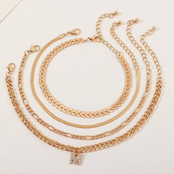 Bulk Jewelry Wholesale Gold Alloy 4 combination letter K-chain JDC-AS-e054 Wholesale factory from China YIWU China