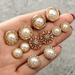 Bulk Jewelry Wholesale gold alloy 6 pairs of round pearl-encrusted flower earrings JDC-ES-C058 Wholesale factory from China YIWU China