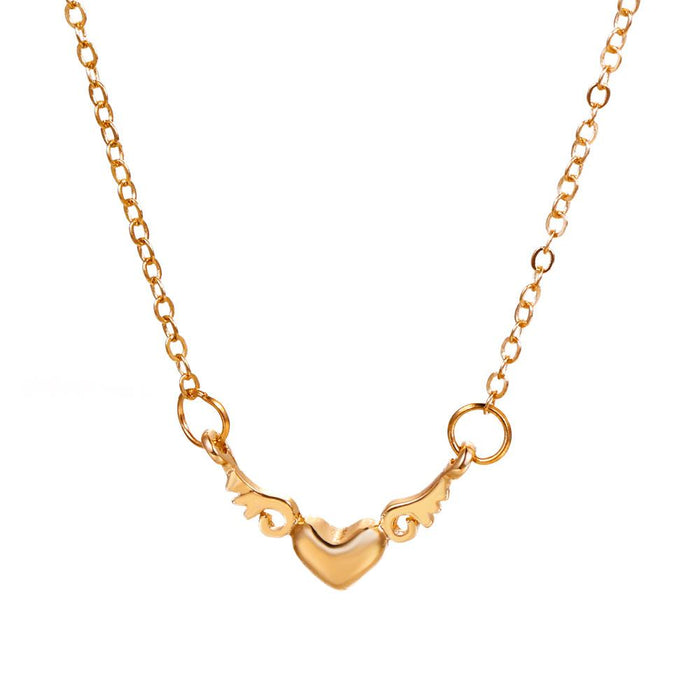 Wholesale gold alloy angel wing pendant necklace JDC-NE-D682 Necklaces JoyasDeChina 01KC Gold Wholesale Jewelry JoyasDeChina Joyas De China