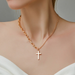 Bulk Jewelry Wholesale gold alloy asymmetric cross necklaces JDC-NE-sf034 Wholesale factory from China YIWU China