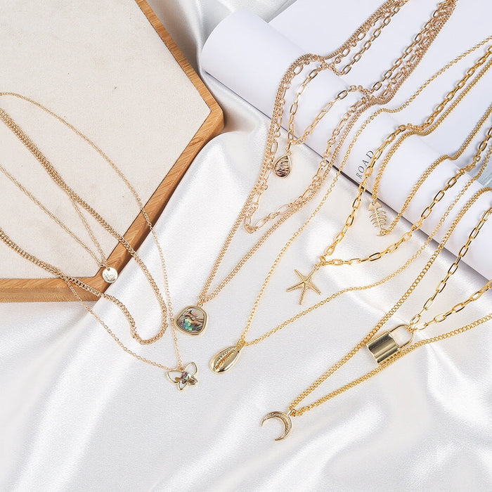 Wholesale gold alloy ball long alloy necklace JDC-NE-KJ210 Necklaces 坤杰 Wholesale Jewelry JoyasDeChina Joyas De China