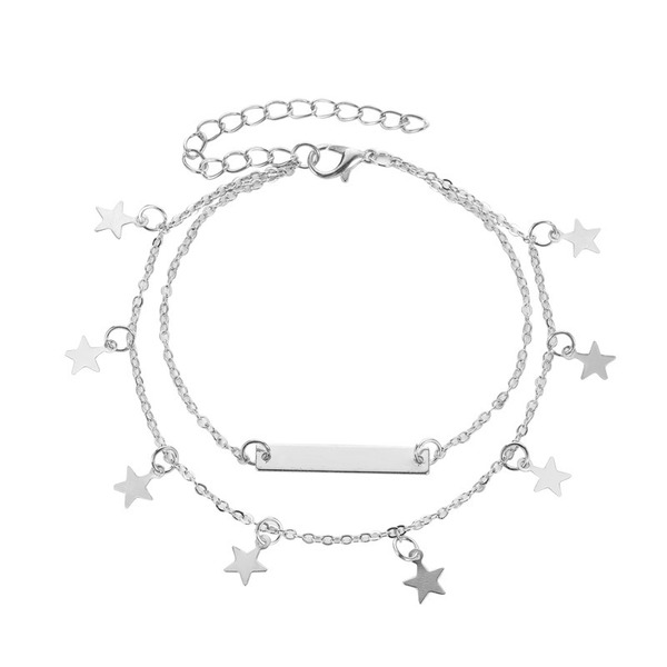 Bulk Jewelry Wholesale gold alloy beach double-layered five-pointed star anklet JDC-AS-GSA001 Wholesale factory from China YIWU China