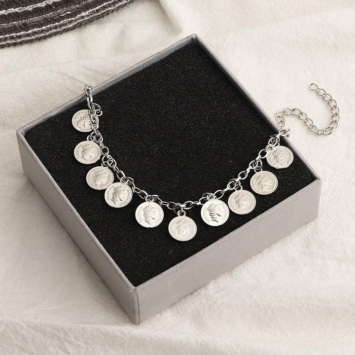 Bulk Jewelry Wholesale gold alloy beach retro portrait Pendant anklet JDC-AS-GSE002 Wholesale factory from China YIWU China
