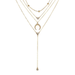 Bulk Jewelry Wholesale gold alloy bead chain water drop set diamond moon layer necklace JDC-NE-C045 Wholesale factory from China YIWU China