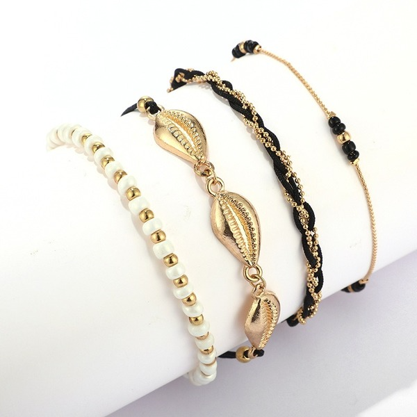 Bulk Jewelry Wholesale gold alloy beads golden shell anklet JDC-AS-C101 Wholesale factory from China YIWU China