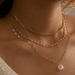 Bulk Jewelry Wholesale gold alloy beads tassel stacked 3-layer necklace lock JDC-NE-C040 Wholesale factory from China YIWU China