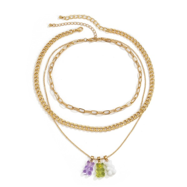 Bulk Jewelry Wholesale gold alloy Bear Set Necklace for women JDC-NE-KunJ112 Wholesale factory from China YIWU China