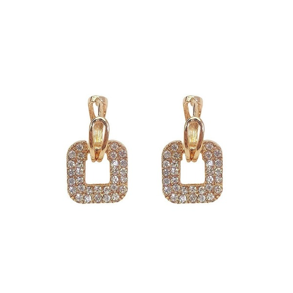 Bulk Jewelry Wholesale gold alloy block full drill earrings JDC-ES-RL125 Wholesale factory from China YIWU China