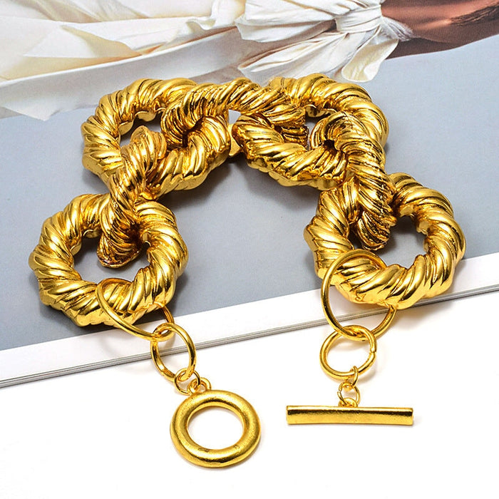 Wholesale gold alloy bracelet JDC-BT-SK002 Bracelets 深刻 gold Wholesale Jewelry JoyasDeChina Joyas De China