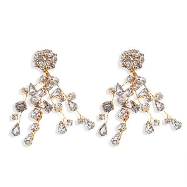 Bulk Jewelry Wholesale gold alloy branch diamond earrings JDC-ES-V082 Wholesale factory from China YIWU China