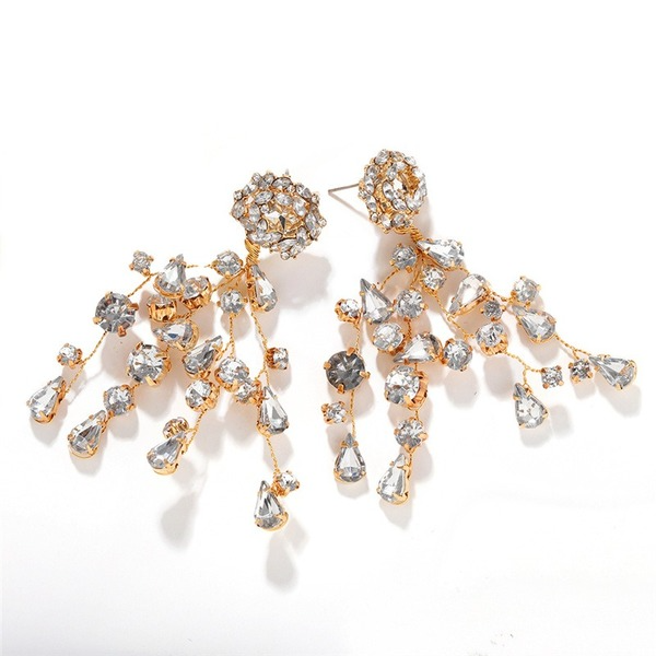 Bulk Jewelry Wholesale gold alloy branch diamond earrings JDC-ES-V082 Wholesale factory from China YIWU China