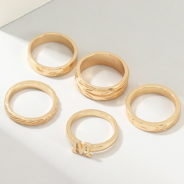 Bulk Jewelry Wholesale gold alloy branch ring set of 5  JDC-RS-e034 Wholesale factory from China YIWU China