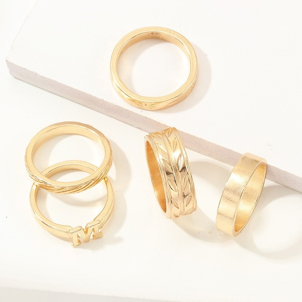 Bulk Jewelry Wholesale gold alloy branch ring set of 5  JDC-RS-e034 Wholesale factory from China YIWU China