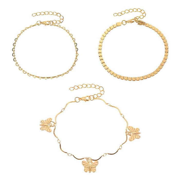 Bulk Jewelry Wholesale gold alloy butterfly anklet JDC-AS-A18 Wholesale factory from China YIWU China