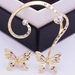 Bulk Jewelry Wholesale gold alloy butterfly-encrusted drill earrings JDC-ES-RL081 Wholesale factory from China YIWU China