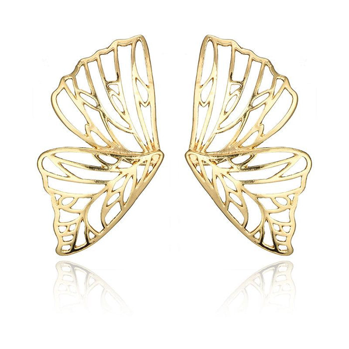 Wholesale gold alloy butterfly hollow Earrings JDC-ES-C066 Earrings JoyasDeChina Golden Wholesale Jewelry JoyasDeChina Joyas De China