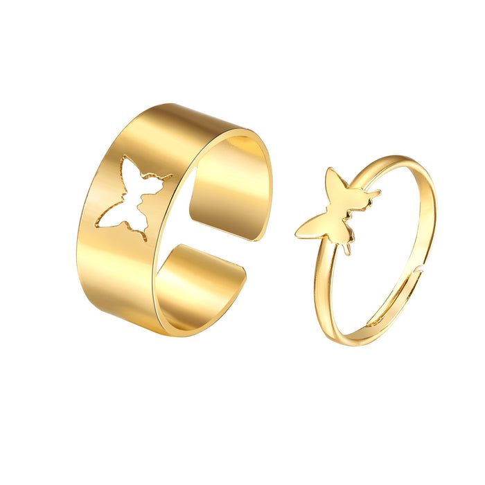Bulk Jewelry Wholesale gold alloy butterfly punk ring JDC-RS-RXF008 Wholesale factory from China YIWU China