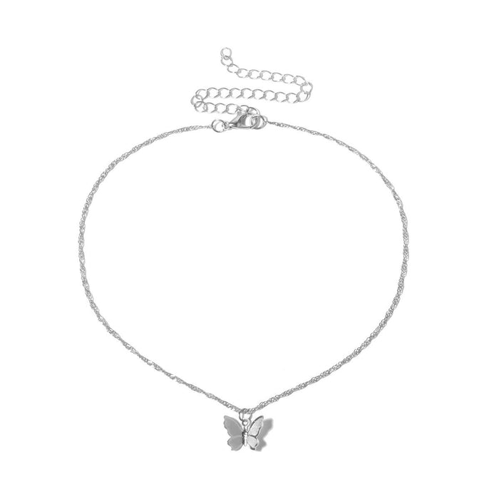 Bulk Jewelry Wholesale gold alloy butterfly single layer Necklace JDC-NE-KunJ015 Wholesale factory from China YIWU China