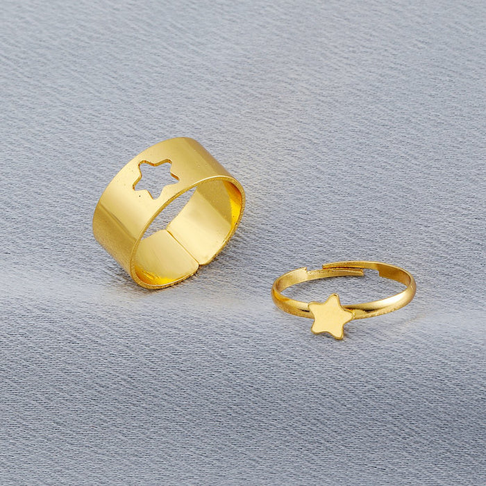 Bulk Jewelry Wholesale gold alloy butterfly star index finger ring 2 sets JDC-RS-D018 Wholesale factory from China YIWU China