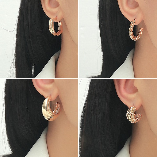 Bulk Jewelry Wholesale gold alloy C-ring hoop earrings  JDC-ES-D473 Wholesale factory from China YIWU China