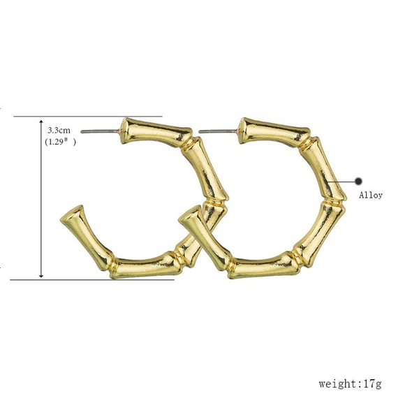 Bulk Jewelry Wholesale gold alloy C-shaped bamboo Earrings JDC-ES-bq161 Wholesale factory from China YIWU China