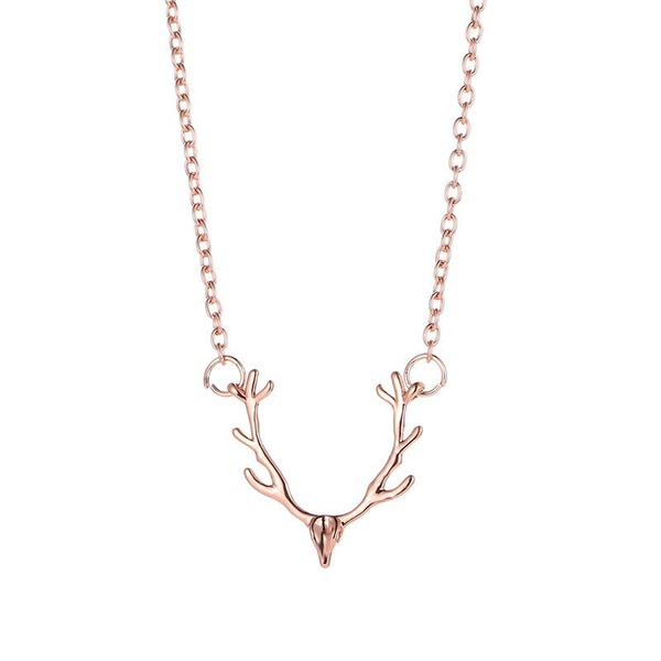Bulk Jewelry Wholesale gold alloy calder deer head moose necklace JDC-NE-D640 Wholesale factory from China YIWU China