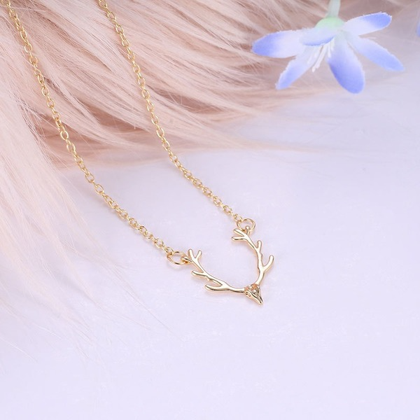 Bulk Jewelry Wholesale gold alloy calder deer head moose necklace JDC-NE-D640 Wholesale factory from China YIWU China