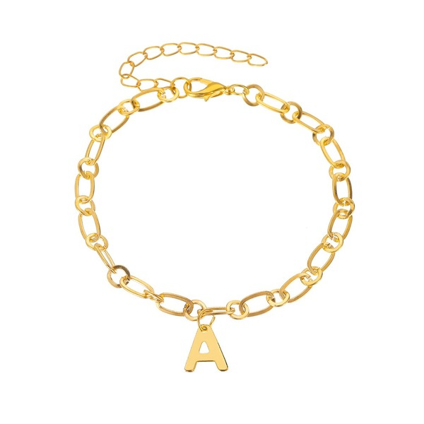 Bulk Jewelry Wholesale gold alloy capital letter A foot chain JDC-AS-A17 Wholesale factory from China YIWU China