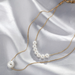 Bulk Jewelry Wholesale gold alloy chain size pearl double-layer necklace JDC-NE-C063 Wholesale factory from China YIWU China