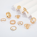Bulk Jewelry Wholesale gold alloy character diamond-encrusted ring set JDC-RS-C055 Wholesale factory from China YIWU China