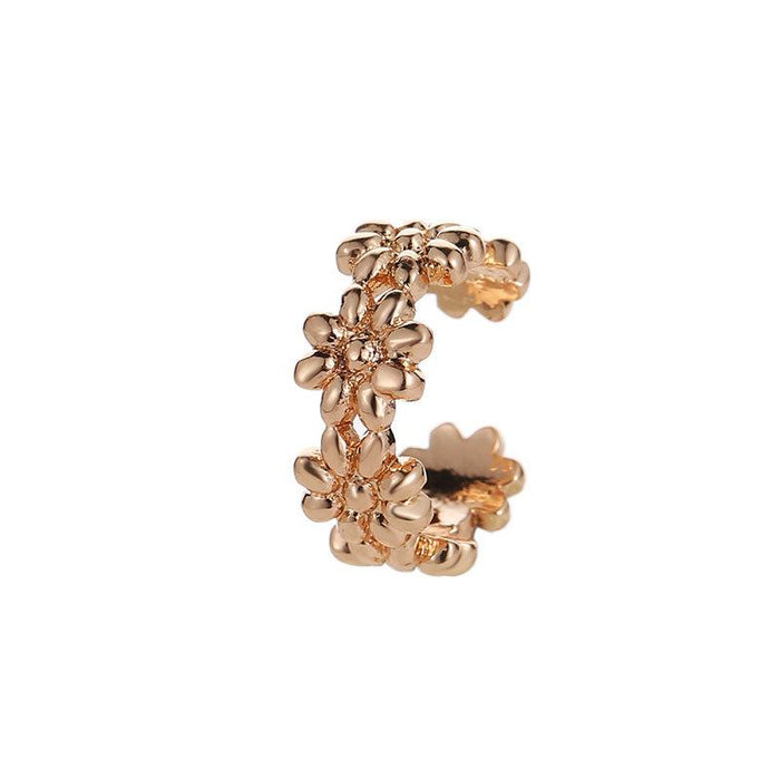 Wholesale gold alloy chrysanthemum arc ear clip female JDC-ES-D351 earrings JoyasDeChina 01 Gold 4239 Wholesale Jewelry JoyasDeChina Joyas De China