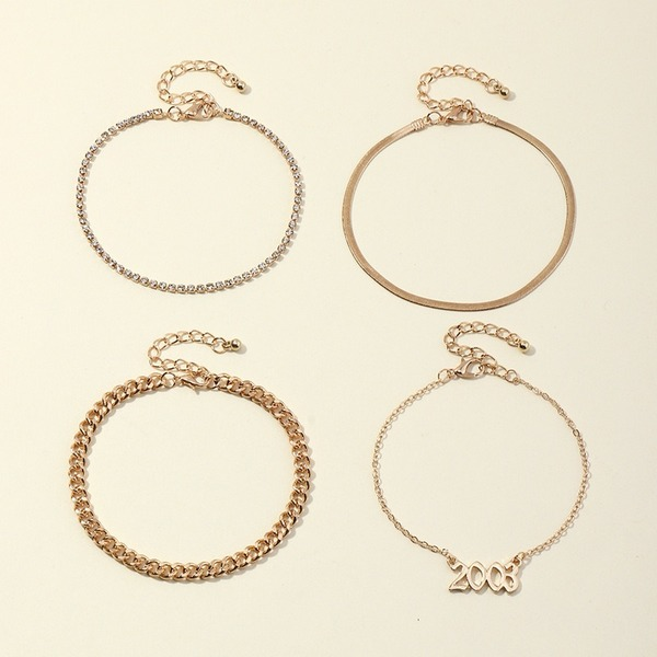 Bulk Jewelry Wholesale gold alloy claw chain 4 combination anklet  JDC-AS-e052 Wholesale factory from China YIWU China