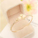 Bulk Jewelry Wholesale gold alloy clover cat eye stone bracelet JDC-BT-RL009 Wholesale factory from China YIWU China