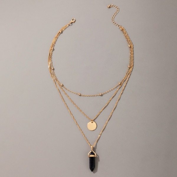 Bulk Jewelry Wholesale gold alloy column geometric natural stone necklace JDC-NE-C044 Wholesale factory from China YIWU China
