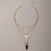 Bulk Jewelry Wholesale gold alloy column geometric natural stone necklace JDC-NE-C044 Wholesale factory from China YIWU China