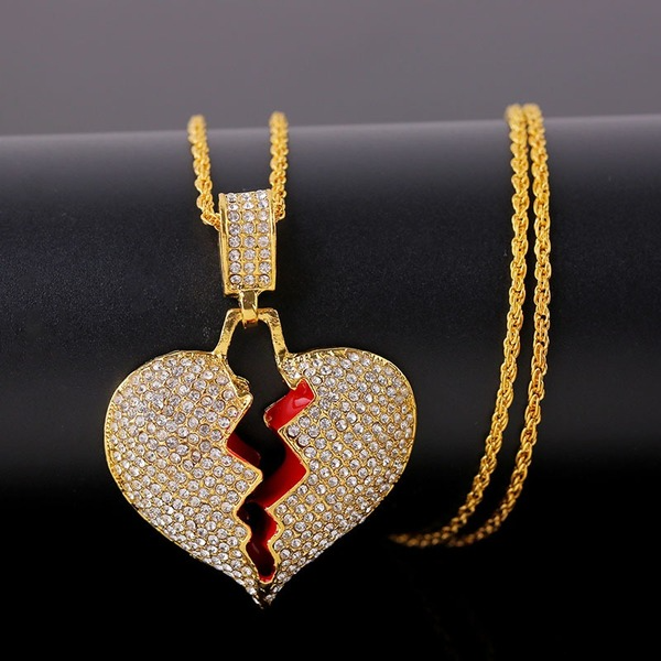 Bulk Jewelry Wholesale gold alloy cracking love necklace women JDC-NE-D632 Wholesale factory from China YIWU China