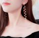 Bulk Jewelry Wholesale gold alloy crystal tassel earrings JDC-ES-RL097 Wholesale factory from China YIWU China