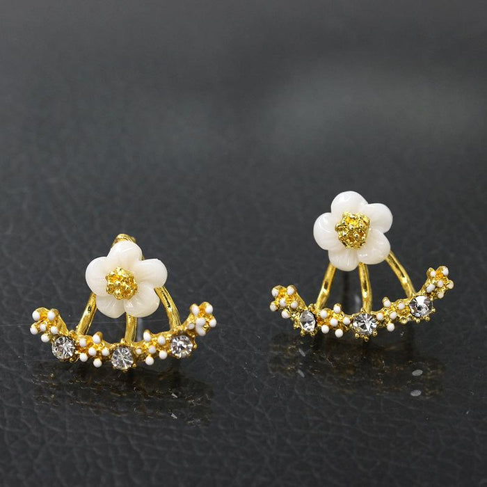 Wholesale gold alloy Daisy Flower Earrings JDC-ES-D341 earrings JoyasDeChina Gold 0449 Wholesale Jewelry JoyasDeChina Joyas De China